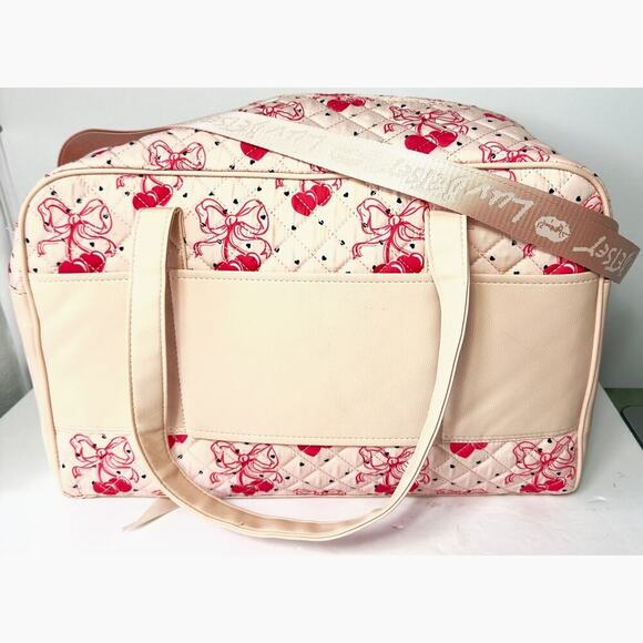 Betsey Johnson Quilted Cherry Bow Travel Weekender Duffel Bag & Pouch NWT - Picture 3 of 5